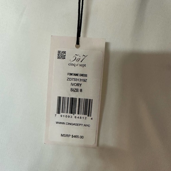 Cinq a Sept NWT Ivory Fontaine Twist Front Overlay Crepe Mini Dress Size 8 - Picture 6 of 11